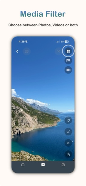 PixReel's filter panel
