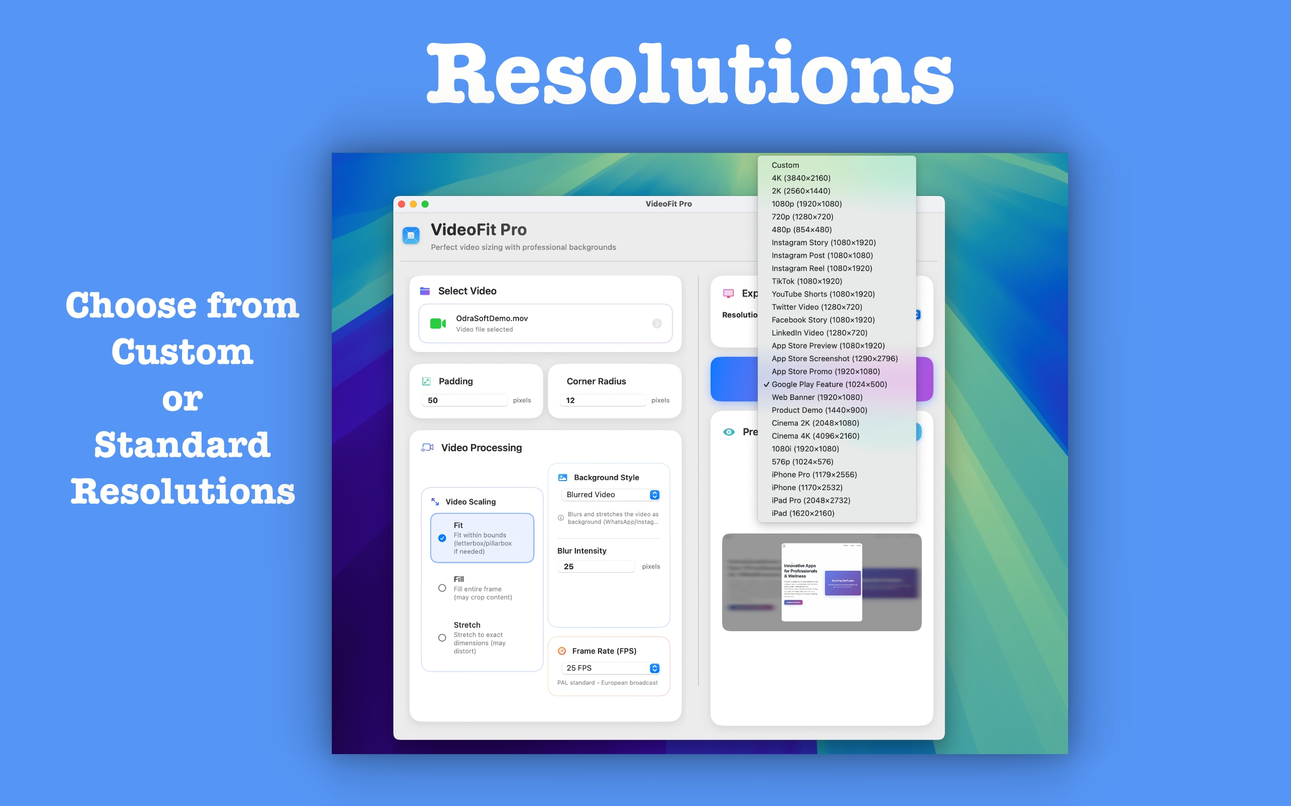 Multiple Resolution Support